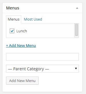 Assigning food item to specific menu