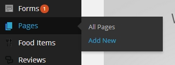 Pages > Add New